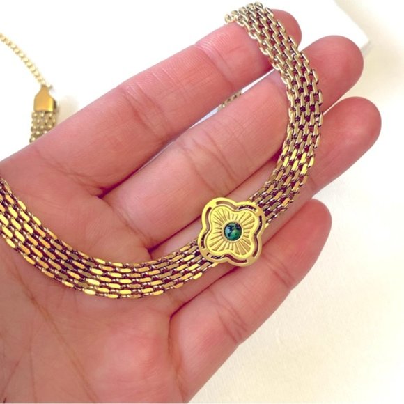 18K Gold Plated Coarse Chains Necklace - Picture 4 of 7